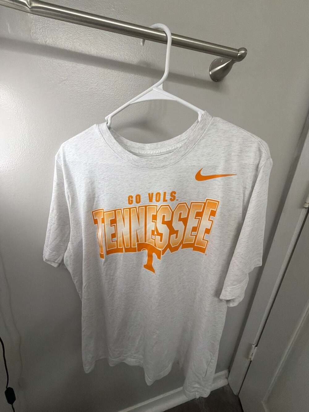 Nike Tennessee Volunteers 'Go Vols' Dri-Fit T-Shirt Heather White Large